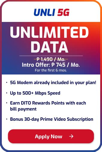 DITO HOME 5G Postpaid Plans .